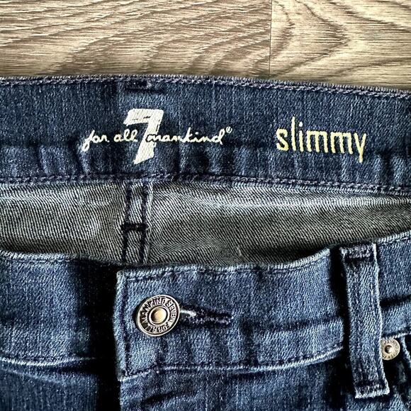 Men’s 7 For All Mankind Slimmy Jeans Dark Wash Size 38x31 - Picture 3 of 10